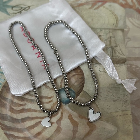 adornia Jewelry - Silver Plated Set of Heart Ball Bracelets